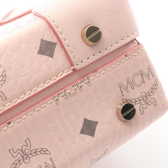 MCM Visetos Vanity Bag Handbag Leather Pink - Picture 7 of 7